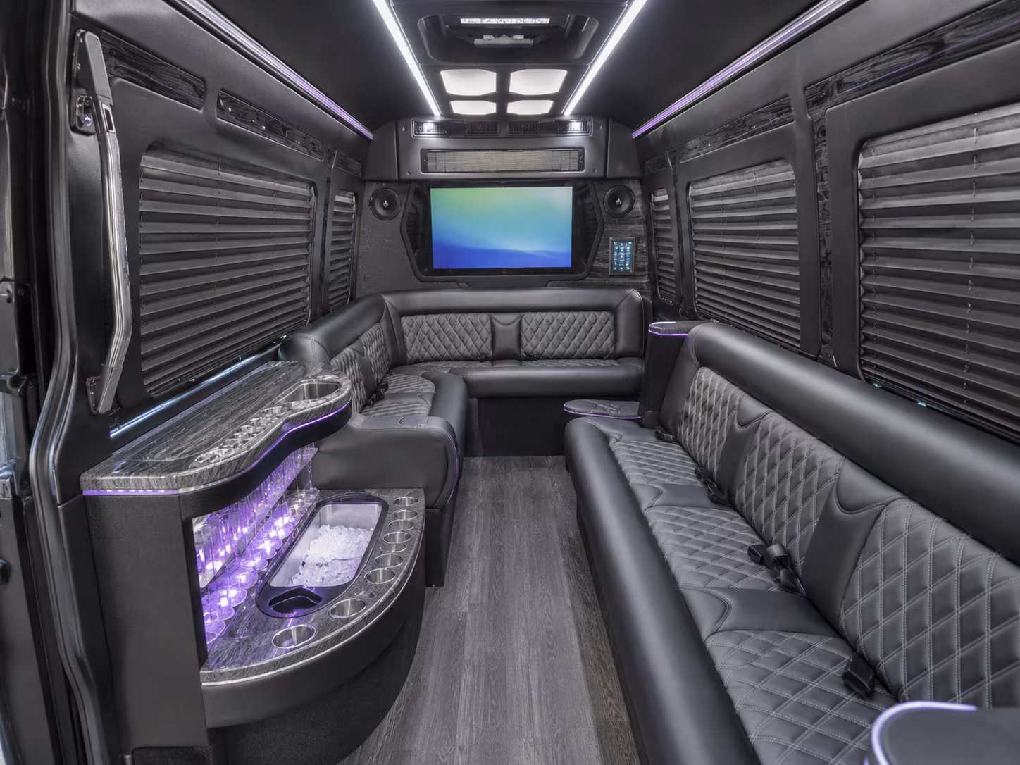 lawton 30 passenger party bus interior