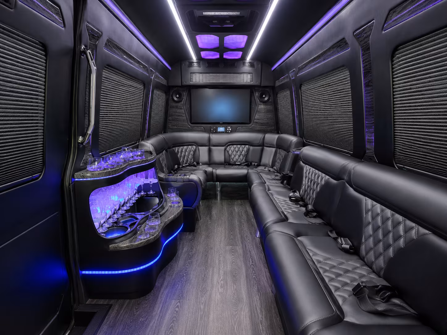 lawton 50 passenger party bus inside
